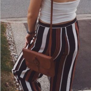 Topshop PETITE Stripe Wide Leg Pants sz 2 EUC